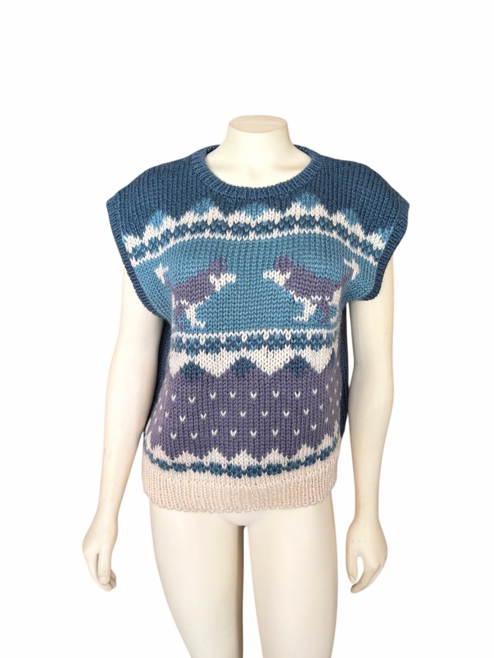 Russ Petites Husky Knit Sweater Vest Short Sleeve Large